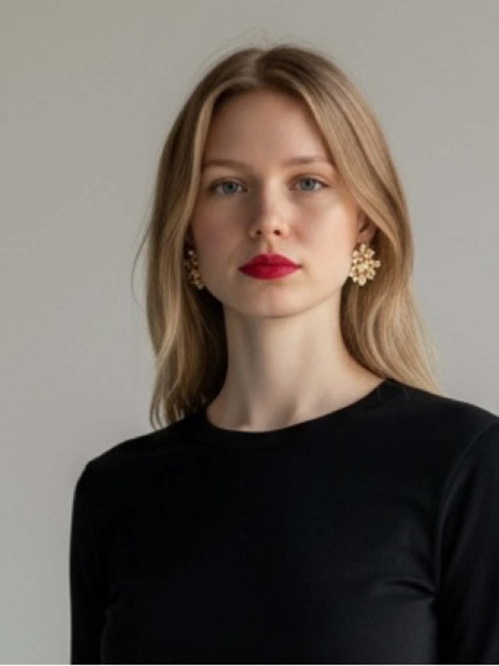 Yves Saint Laurent Vintage Gold Floral Cluster Earrings